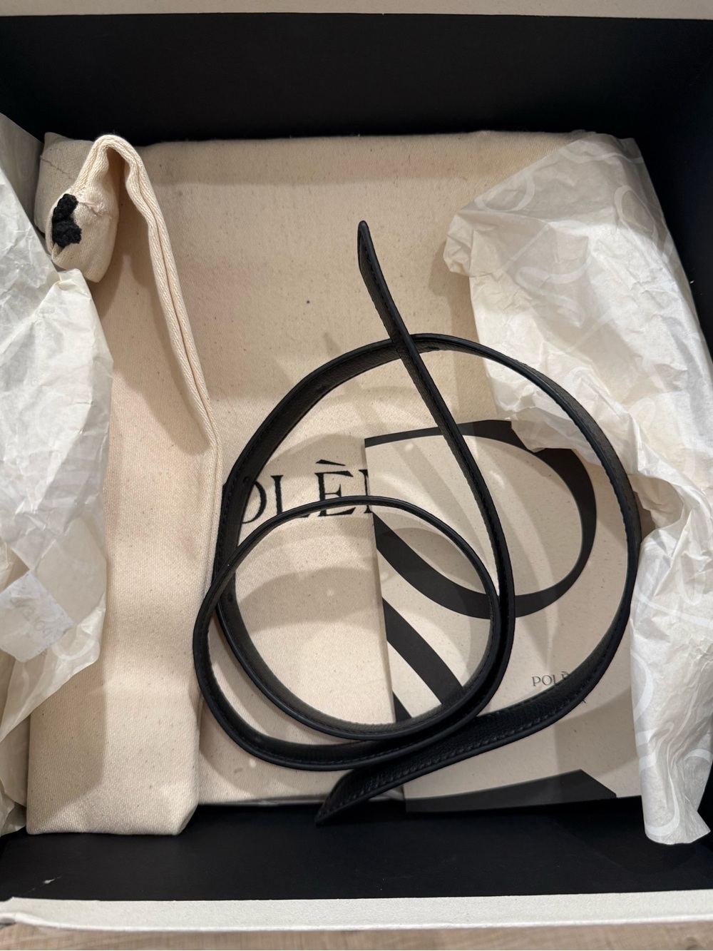 Polène Black Crescent Leather Shoulder Bag - Picture 10 of 11